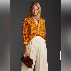 Pilcro Orange Patterned Blouse